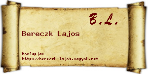 Bereczk Lajos névjegykártya